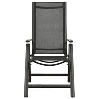 Tuinstoelen 2 st inklapbaar textileen aluminium antracietkleur - thumbnail