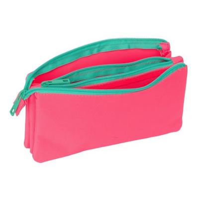 Pennenetui met 3 vakken Nait Nait Rosa fluor Roze 22 x 12 x 3 cm