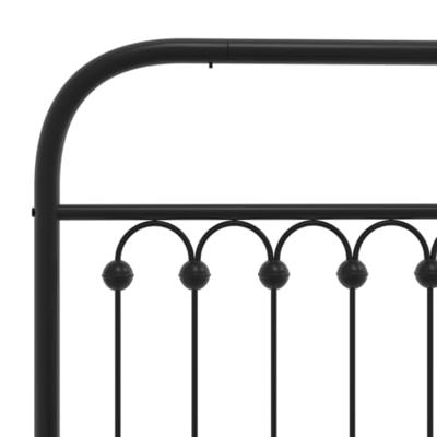 Bedframe met hoofdbord metaal zwart 140x200 cm - thumbnail