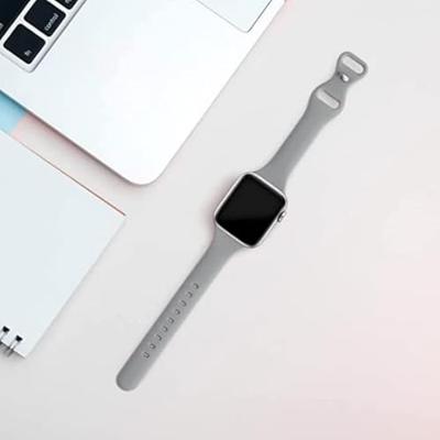 Sportbandje Slim Fit - Grijs - Geschikt voor Apple Watch 38mm / 40mm / 41mm / 42mm Sportbandje Slim Fit - Grijs - Geschikt voor Apple Watch 38mm / 40mm / 41mm / 42mm