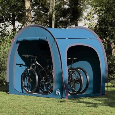 Fietstent met dak met opslag Blauw 218 x 156 x 180 cm