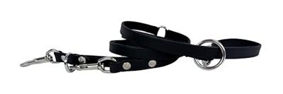 Sazzz hondenriem passion classic verstelbaar leer zwart 113/156/181x1,5 cm