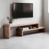 MUST Living TV-meubel uitschuifbaar 'Motus' Teakhout,125/140cm - thumbnail