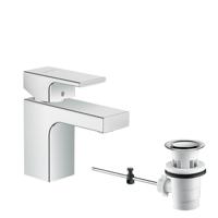 Wastafelmengkraan HansGrohe Vernis Shape Eengreeps 70 Zinc Met Trekwaste Chroom - thumbnail