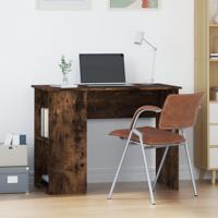 Bureau 100x55x75 cm bewerkt hout gerookt eikenkleurig - thumbnail
