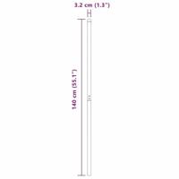Hekpalen 12 pcs Grijs 140 cm Poedergecoat staal - thumbnail