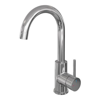 Brauer Stripe hoge opbouw wastafelmengkraan met draaibare ronde uitloop model A chroom