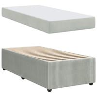Bedframe met matras met matras Lichtgrijs 90 x 190 cm Fluweel - thumbnail