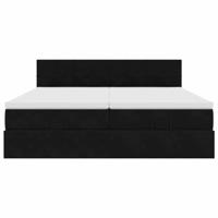 Ottoman bed met matrassen 200x200cm fluweel zwart - thumbnail