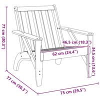 Tuinstoel Adirondack 75x77x77 cm massief grenenhout wit - thumbnail