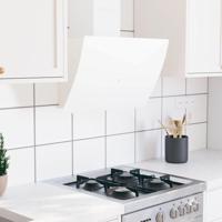 VidaXL Wandafzuigkap 60 cm staal en gehard glas wit - thumbnail