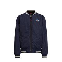 WE Fashion bomberjack zomer met all over print donkerblauw/rood - thumbnail