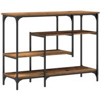 Wandtafel 100x35x75 cm bewerkt hout en staal oud houtkleurig - thumbnail