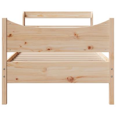 Bedframe met hoofdbord massief grenenhout 140x190 cm - thumbnail