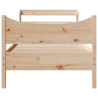 Bedframe met hoofdbord massief grenenhout 90x200 cm - thumbnail