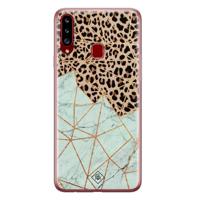 Samsung Galaxy A20s siliconen hoesje - Luipaard marmer mint - thumbnail