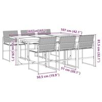 7-delige Tuinset met kussens poly rattan zwart - thumbnail