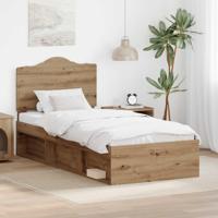 Bedframe Ambachtelijk eiken 100 x 200 cm Massief grenenhout - thumbnail