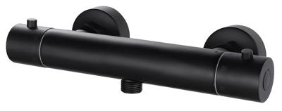 Douchekraan Xellanz Rio | Opbouw | Thermostaatkraan | 1-weg | hoh 15 cm | 2-knops | Rond | Zwart