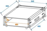 Roadinger Amplifier Rack PR-1 19 inch flightcase 2 HE 460 mm diep - thumbnail