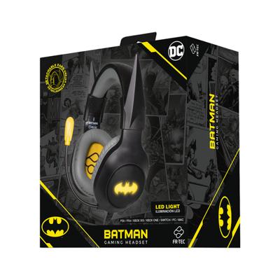 FRTEC - BATMAN Gaming-headset met afneembare donkere ridderoren, kabel en RGB ledlicht, voor Playstation 5, PS4, Xbox Series X/S, Xbox One, Nintendo Switch, PC, Mac