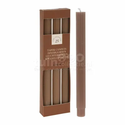 Dinerkaars Rib Bruin 25cm 3st