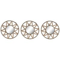 Set spiegels Home ESPRIT Natuurlijk Scandi 20 x 1 x 20 cm (3 Onderdelen) - thumbnail