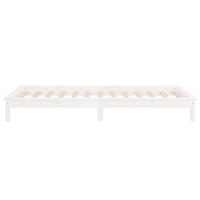 Bedframe LED massief hout wit 90x190 cm - thumbnail