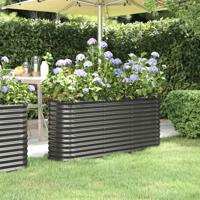 VidaXL Plantenbak 152x40x68 cm gepoedercoat staal antracietkleurig - thumbnail