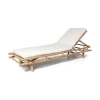 Ligbed met kussen - bamboe - naturel - 30x70x200 cm - thumbnail