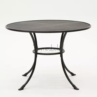 Tuintafel Antraciet Rond 105 cm Zwart Lichtmetaal Basic Strekmetaal Sow Shin Europe
