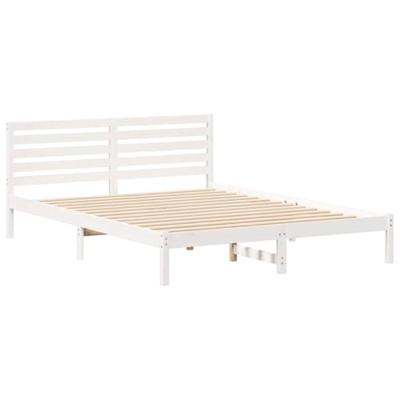 Bedframe met hoofdeinde Wit 160 x 220 cm Massief grenenhout Bedframe met hoofdeinde Wit 160 x 220 cm Massief grenenhout