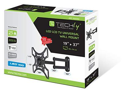 Techly ICA-LCD-2923B wandhouder LCD TV 48,26 cm (19 inch) - 93,98 cm (37 inch) kantelbaar 2 gewrichten zwart