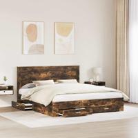 Bedframe met lade met hoofdeinde met opslag Bewerkt hout - thumbnail