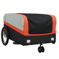 Fietstrailer 45 kg ijzer zwart en oranje - thumbnail