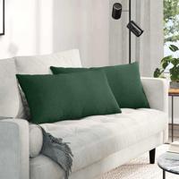 VidaXL Sofa kussens 2 stuks donkergroen 80 x 40 cm cordstof - thumbnail