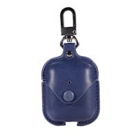 PU lederen draadloze Bluetooth oortelefoon beschermende case voor Apple AirPods 1/2 met metalen gesp (blauw) - thumbnail