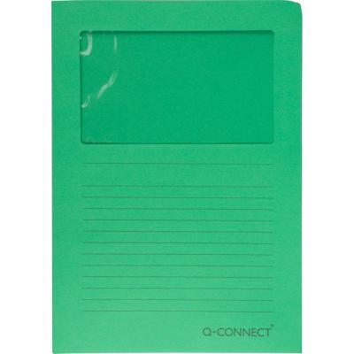 Q-CONNECT L-map met venster, 120 g/m², A4, pak van 100 stuks, groen