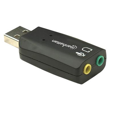 Manhattan Hi-Speed USB 3-D Audio Adapter 2.1 Externe geluidskaart Externe koptelefoonaansluitingen