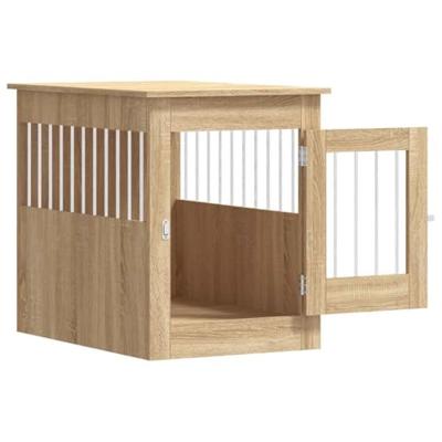 Hondenbench 55 x 80 x 68 cm bewerkt hout sonoma eikenkleurig