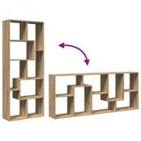 Kamerscherm / boekenkast 67x25x161,5 cm hout artisanaal eiken - thumbnail