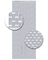 Vliegengordijn Hulzen Verspringen Zilver - 100cm x 240cm - thumbnail