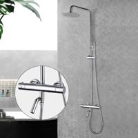 Xellanz Caralda Thermostatische Badmengkraan met Regendoucheset - Opbouw - Chroom - thumbnail