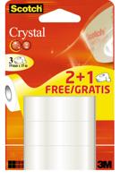 Scotch Crystal tape, 19 mm x 15 m,2 rollen + 1 gratis - thumbnail