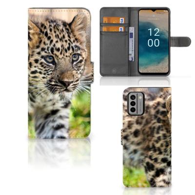 Nokia G22 | Telefoonhoesje | Met pasjeshouder | Baby Luipaard Nokia G22 | Telefoonhoesje | Met pasjeshouder | Baby Luipaard