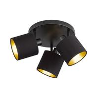 Trio PlafondspotTommy 3-lichts zwart met goud - R80333979 - thumbnail