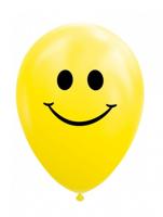 Globos Ballonnen smile geel 30cm, 8st. - thumbnail