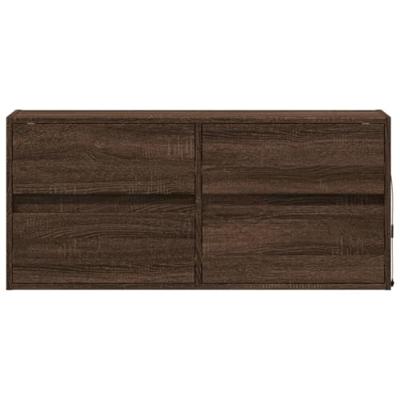 Tv-wandmeubel met LED-verlichting 100x31x45 cm bruin eikenkleur