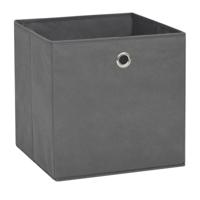 VidaXL Opbergboxen 10 st 28x28x28 cm nonwoven stof grijs - thumbnail