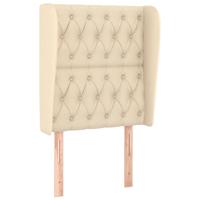 Hoofdbord met randen 83x23x118/128 cm stof crèmekleurig - thumbnail